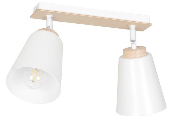 Stropní svítidlo ATLAS 2 – bílé, 2× E27, šířka 55 cm