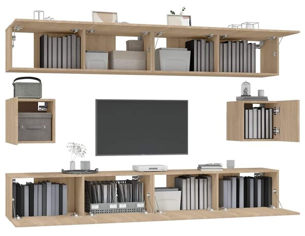 6dílný set TV skříněk dub sonoma kompozitní dřevo 3114368