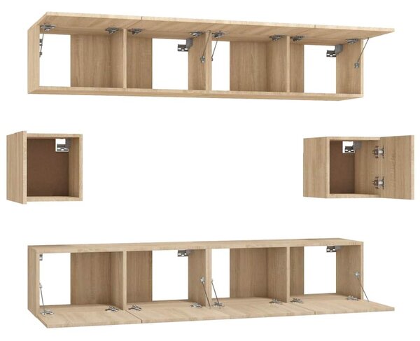 6dílný set TV skříněk dub sonoma kompozitní dřevo 3114360