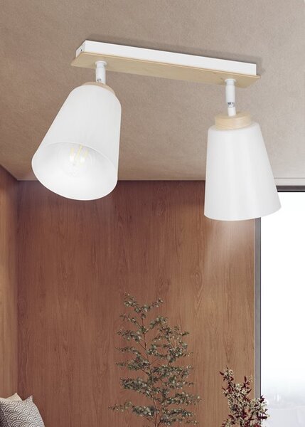 Stropní svítidlo ATLAS 2 – bílé, 2× E27, šířka 55 cm