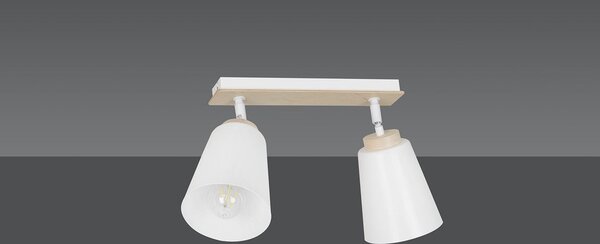 Stropní svítidlo ATLAS 2 – bílé, 2× E27, šířka 55 cm