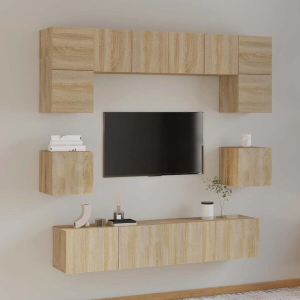 8dílný set TV skříněk dub sonoma kompozitní dřevo 3114408