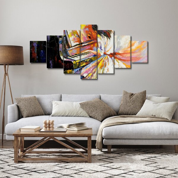 Obraz - Žena hrající na piáno (210x100 cm)