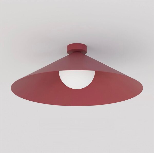 Stropní svítidlo MONO 1L – vínové, opálové sklo, 1× E14, šířka 50 cm