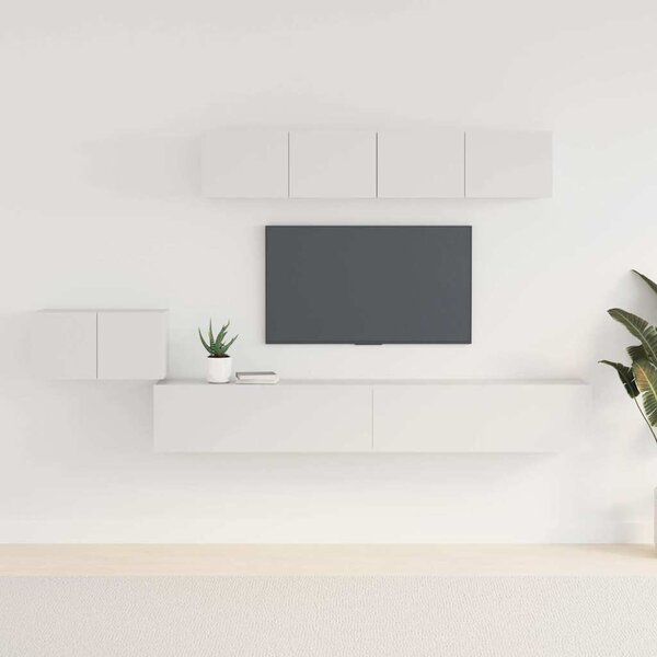 5dílný set TV skříněk bílý kompozitní dřevo 3114430