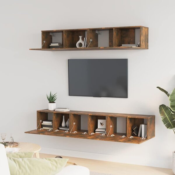 5dílný set TV skříněk kouřový dub kompozitní dřevo 3114427