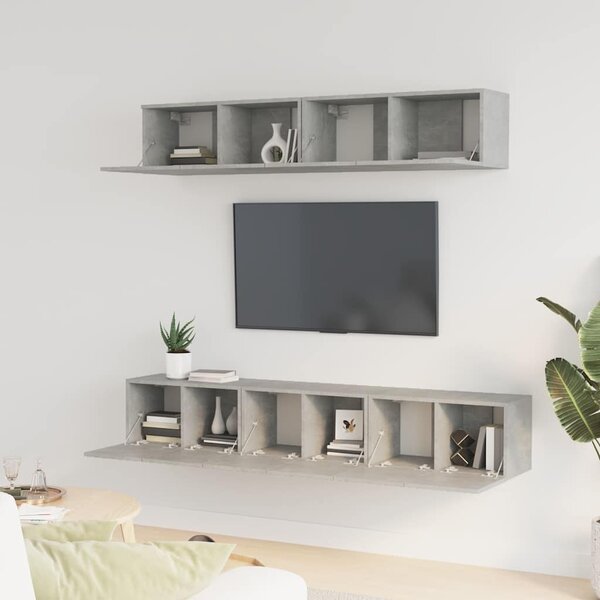 5dílný set TV skříněk betonově šedý kompozitní dřevo 3114425