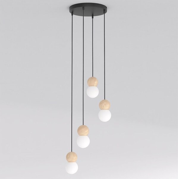 Závěsné svítidlo LOOP 4 – černé, 4× G9, šířka 33 cm