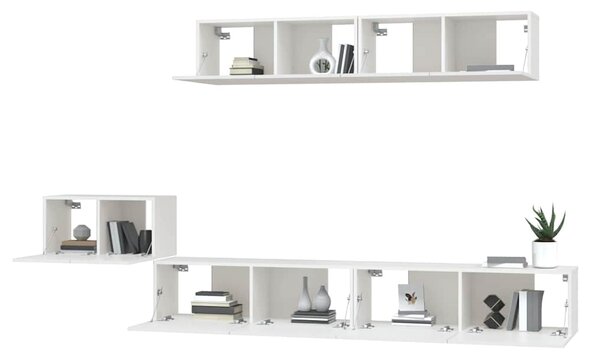 5dílný set TV skříněk bílý kompozitní dřevo 3114430