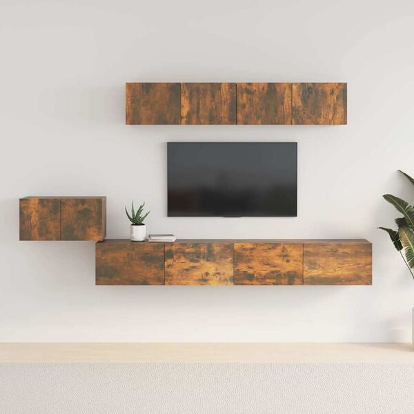 5dílný set TV skříněk kouřový dub kompozitní dřevo 3114435