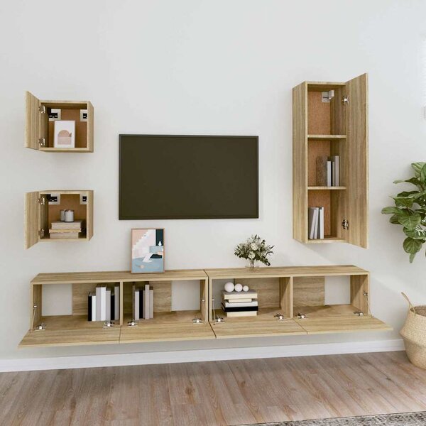 5dílný set TV skříněk dub sonoma kompozitní dřevo 3114448