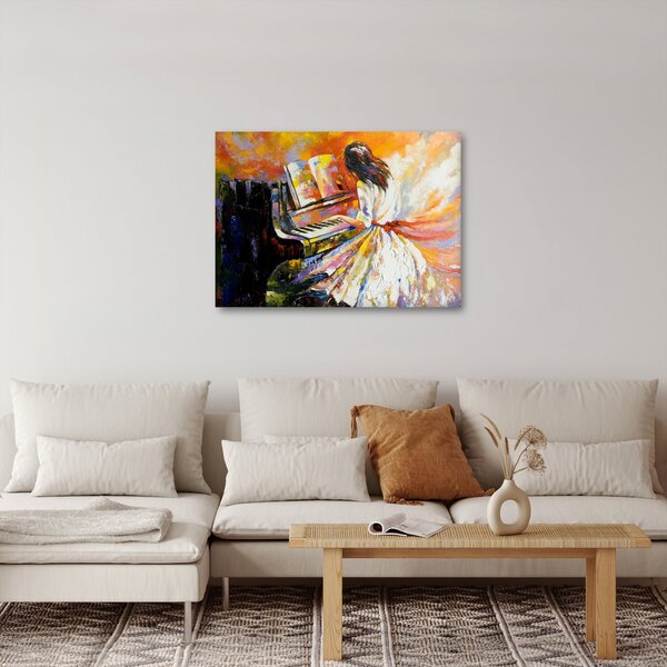 Obraz - Žena hrající na piáno (70x50 cm)