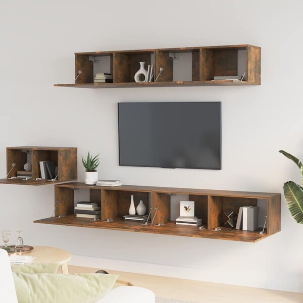 5dílný set TV skříněk kouřový dub kompozitní dřevo 3114435