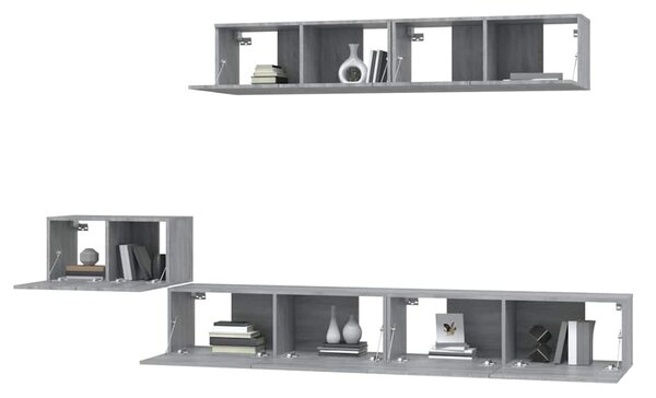 5dílný set TV skříněk šedý sonoma kompozitní dřevo 3114436