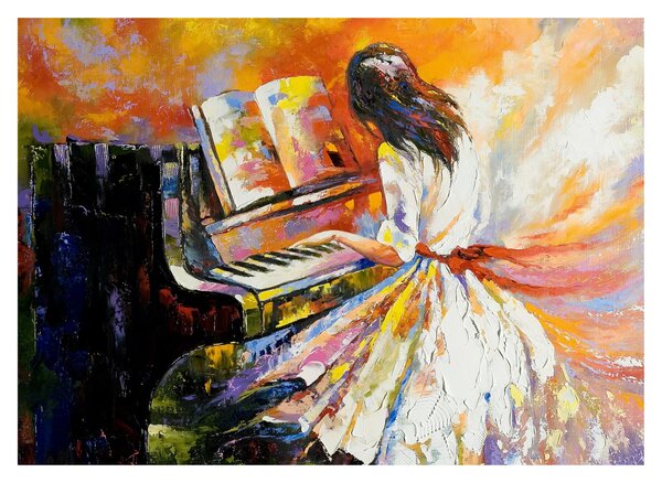 Obraz - Žena hrající na piáno (70x50 cm)