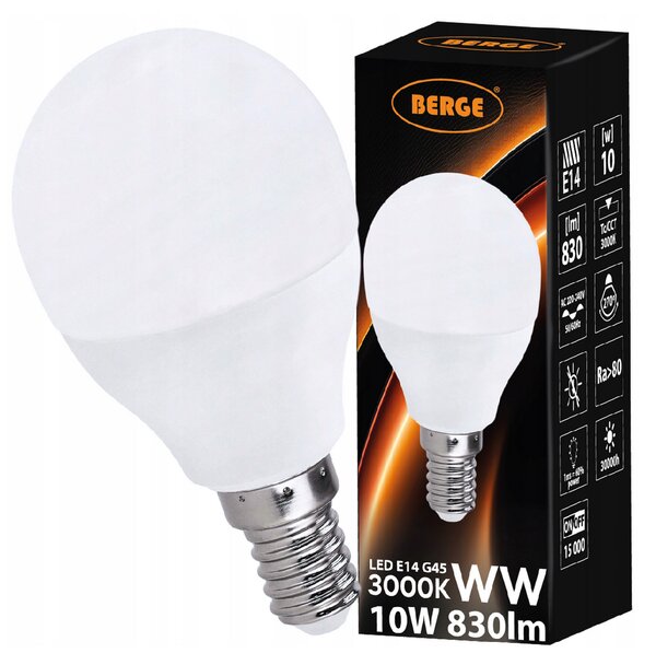 LED žárovka G45 - E14 - 10W - 830 lm - teplá bílá MILIO
