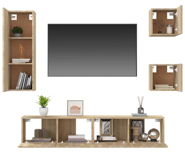5dílný set TV skříněk dub sonoma kompozitní dřevo 3114440