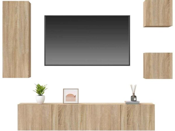 5dílný set TV skříněk dub sonoma kompozitní dřevo 3114440