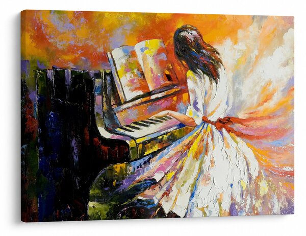 Obraz - Žena hrající na piáno (70x50 cm)