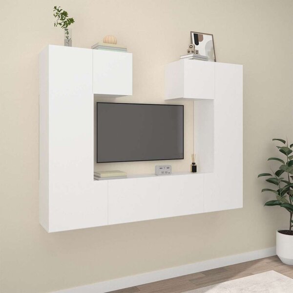 6dílný set TV skříněk bílý kompozitní dřevo 3114454