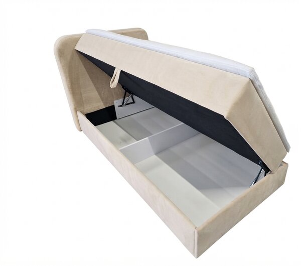 Čalouněná postel boxspring FORENA 90x200 cm krémová Matrace: Matrace Bonell pružinová