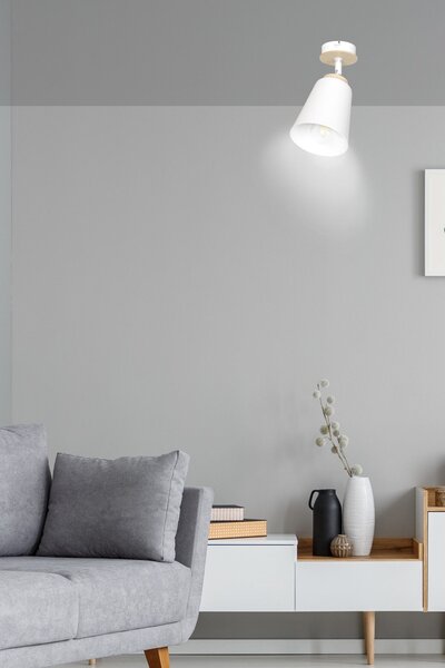 Stropní svítidlo ATLAS 1 – bílé, 1× E27, šířka 15 cm