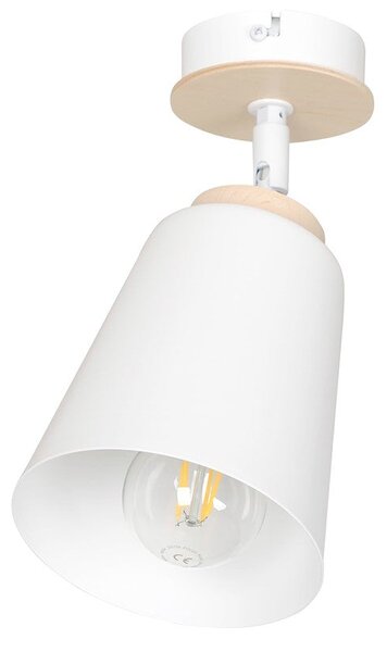 Stropní svítidlo ATLAS 1 – bílé, 1× E27, šířka 15 cm