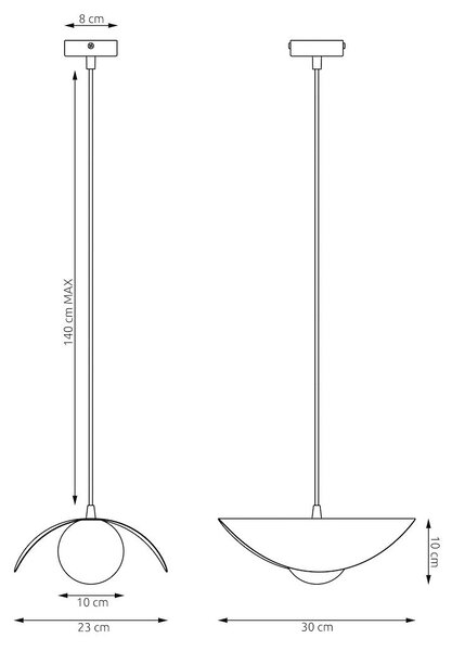 Závěsné svítidlo RITUAL 1M – celobílé, sklo, 1× G9, šířka 23 cm