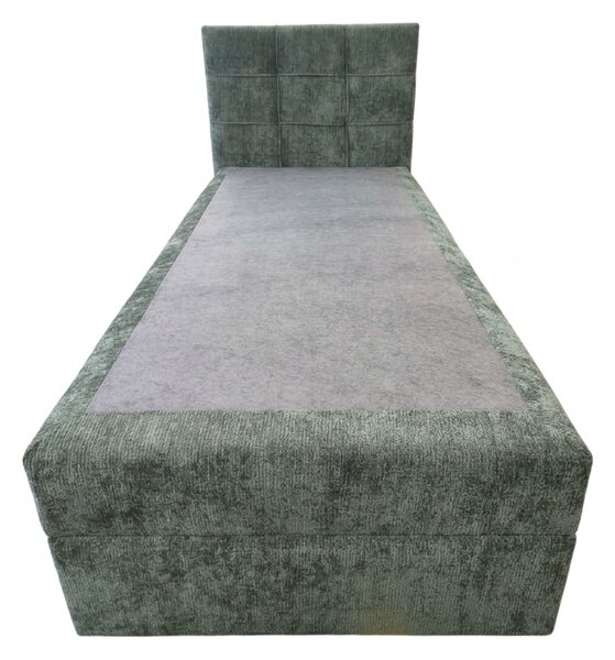 Čalouněná postel boxspring DIRELIS VIBE 90x200 cm tmavě zelená Matrace: Matrace Bonell pružinová