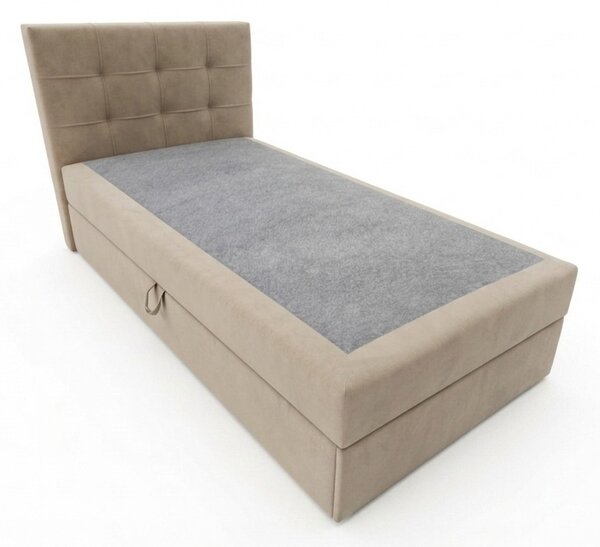 Čalouněná postel boxspring DIRELIS TRINITY 90x200 cm béžová Matrace: Matrace Bonell pružinová