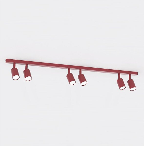 Stropní svítidlo FLASH 6 – vínové, 6× GU10, šířka 116 cm