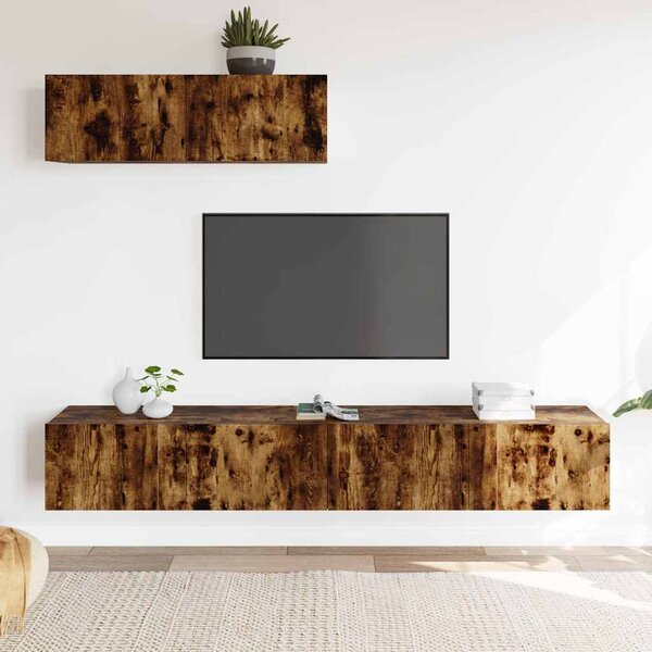 3dílný set TV skříněk kouřový dub kompozitní dřevo 3114483