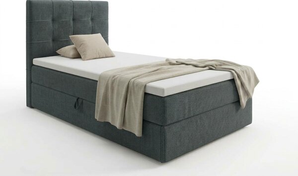 Čalouněná postel boxspring DIRELIS VIBE 90x200 cm tmavě šedá Matrace: Matrace Bonell pružinová
