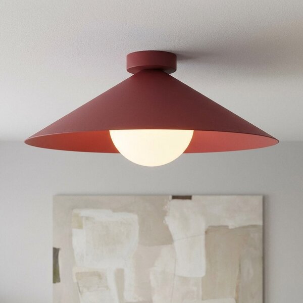 Stropní svítidlo MONO 1M – vínové, opálové sklo, 1× E14, šířka 40 cm