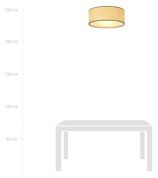 Stropní svítidlo ASTON 3 – černé, hnědá textilní stínidla, 3× E27, šířka 50 cm