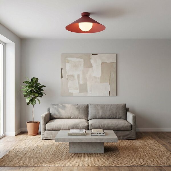 Stropní svítidlo MONO 1M – vínové, opálové sklo, 1× E14, šířka 40 cm