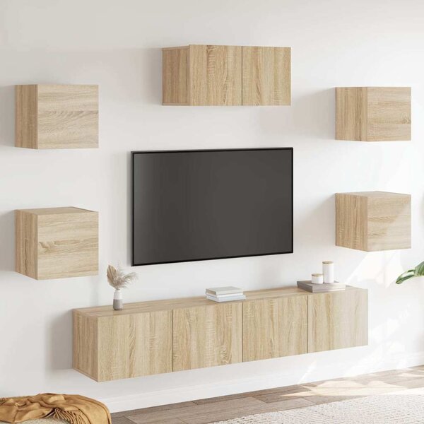 7dílný set TV skříněk dub sonoma kompozitní dřevo 3114504