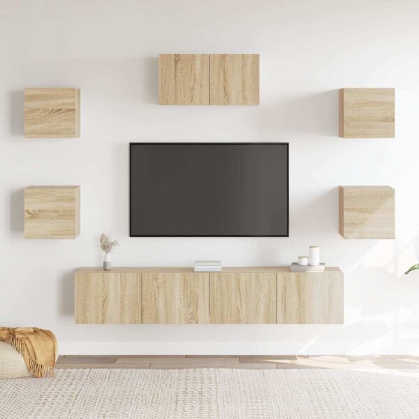 7dílný set TV skříněk dub sonoma kompozitní dřevo 3114504