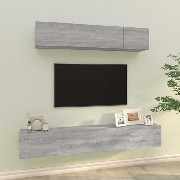 4dílný set TV skříněk šedý sonoma kompozitní dřevo 3114532