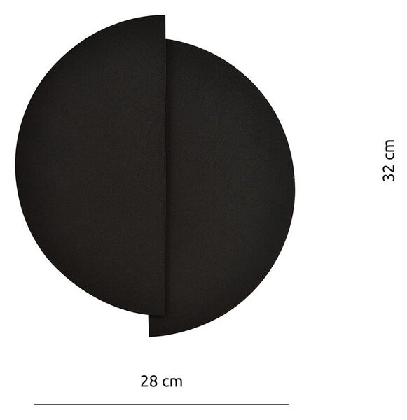 Nástěnné svítidlo FORM 9 – černé, 1× G9, šířka 28 cm