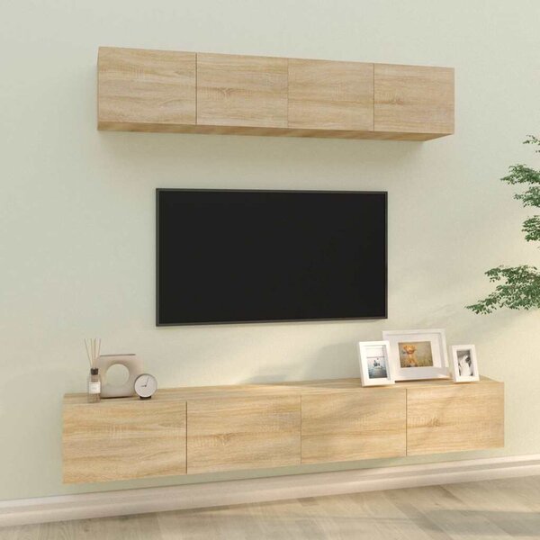 4dílný set TV skříněk dub sonoma kompozitní dřevo 3114536