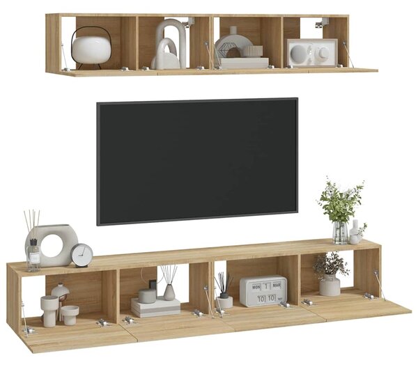 4dílný set TV skříněk dub sonoma kompozitní dřevo 3114536