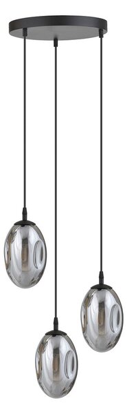 Závěsné svítidlo ASTRAL 3 PREM – černé, grafitové sklo, 3× E14, šířka 40 cm
