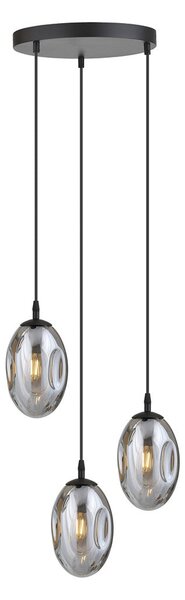 Závěsné svítidlo ASTRAL 3 PREM – černé, grafitové sklo, 3× E14, šířka 40 cm