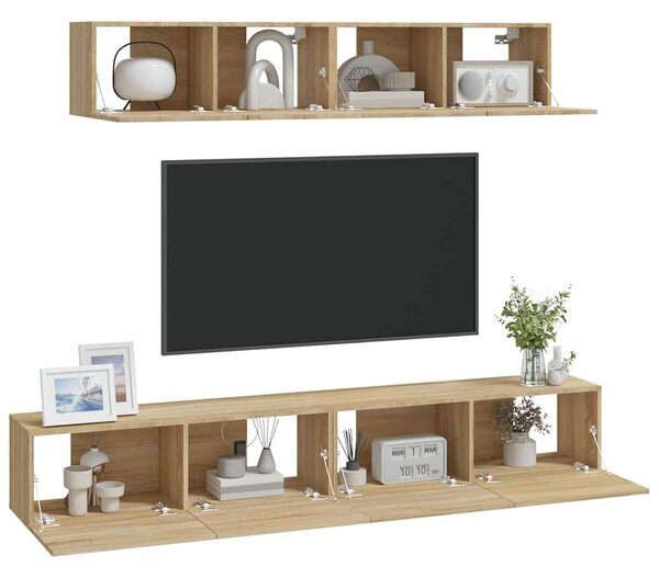 4dílný set TV skříněk dub sonoma kompozitní dřevo 3114528