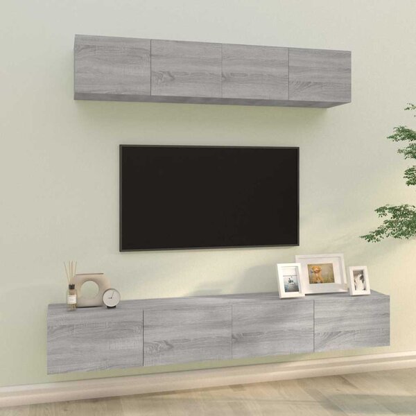 4dílný set TV skříněk šedý sonoma kompozitní dřevo 3114540