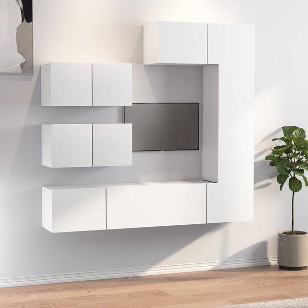 6dílný set TV skříněk bílý kompozitní dřevo 3114550