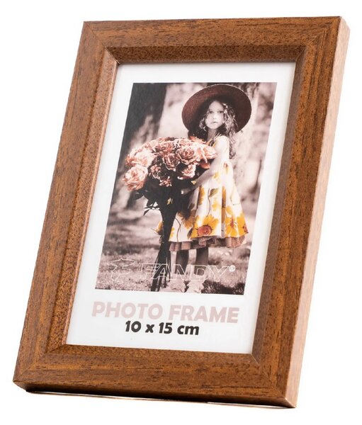 FANDY Dřevěný fotorámeček Bevel 10x15 3 tmavě hnědý
