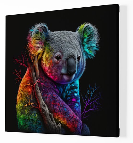 Obraz na plátně - Barevný koala FeelHappy.cz Rozměr (Šířka/Výška): 60 x 60 cm