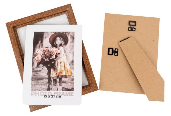 FANDY Dřevěný fotorámeček Bevel 15x21 3 tmavě hnědý